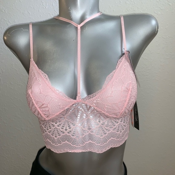 RENE ROFE PINK “SHOW ME OFF” LACE BRALETTE WITH REMOVEABLE FRONT HARNESS SMALL - Picture 3 of 4